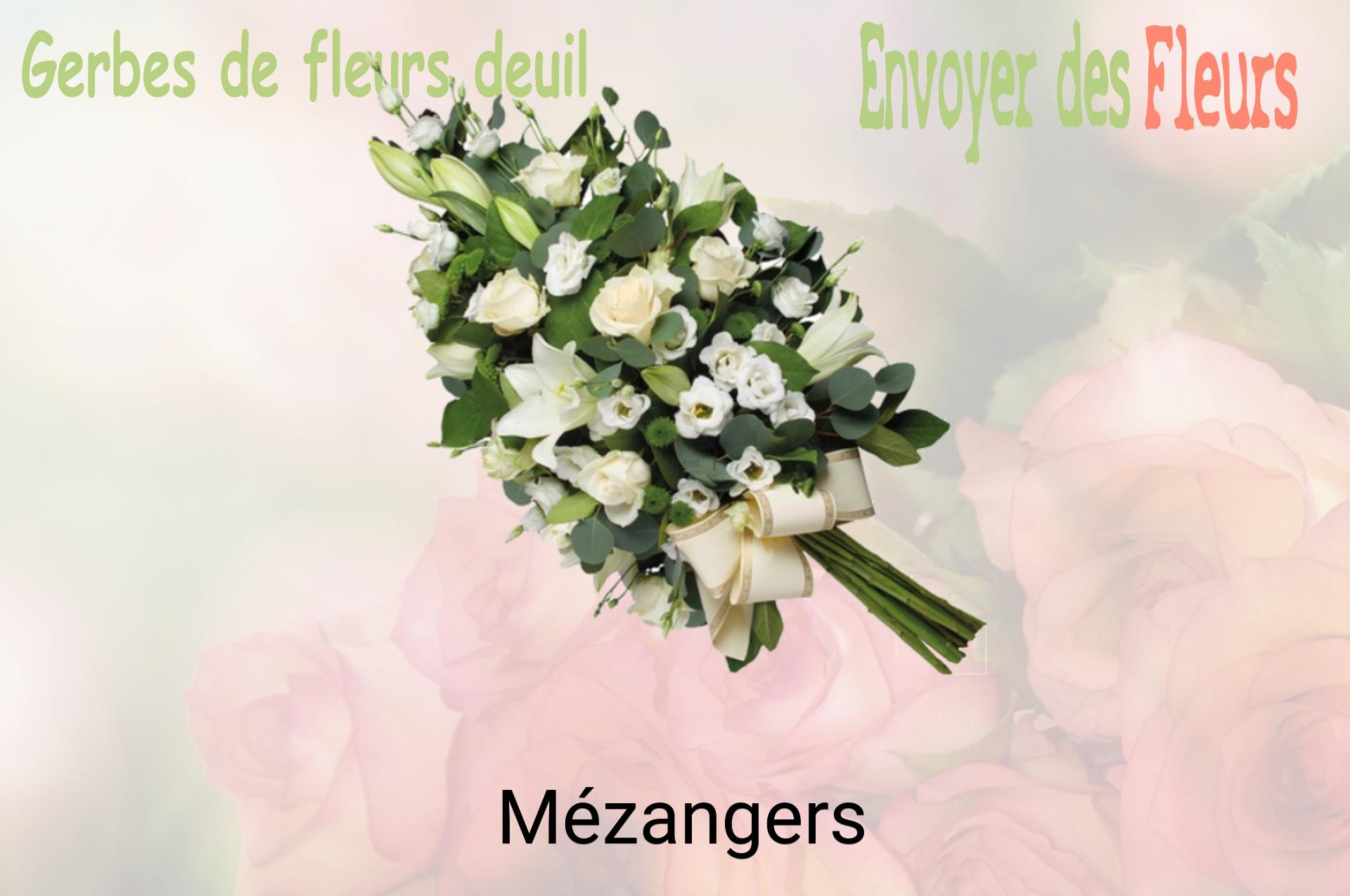 Gerbe de fleurs de deuil livrée à Mézangers